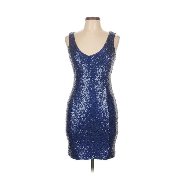 Fashion Nova Blue Sequin Cocktail Dress - Picture 1 of 7